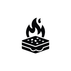 Burning food symbol icon representing danger or cooking mishap