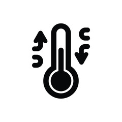 Thermometer with up and down arrows indicating temperature change