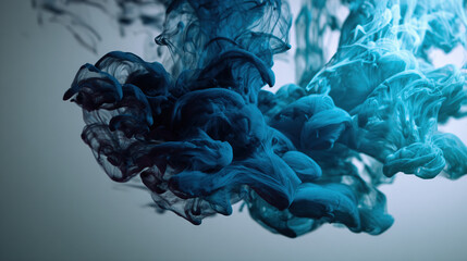 Colorful ink swirling in clear water