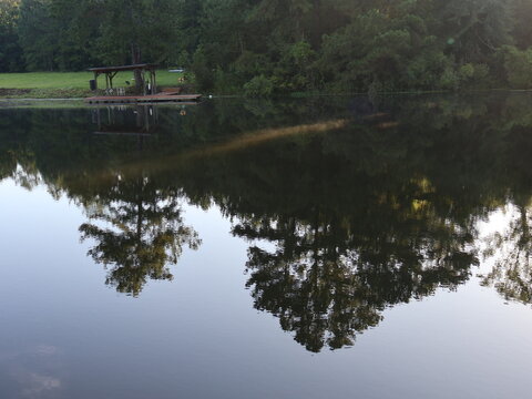 Pond Dock View with Reflection Georgia