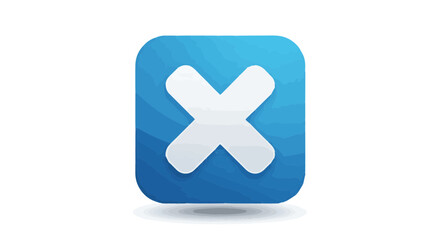 Obraz premium Social network icon abstract blue x mark icon design for graphic design projects and ui ux design assets for websites and apps vector