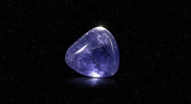 Purple gem on black