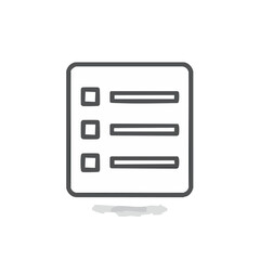 Fototapeta premium Checklist Icon: List with Square Checkboxes, Task Management Tool, Form Filling, Survey or To-Do List, White Isolated on Black Background