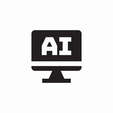 ai computing icon sign vector