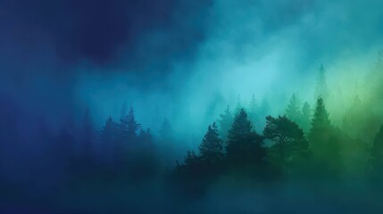 Naklejka premium fog in the forest