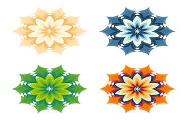 set of Futuristic Abstract Wheel Design in High Contrast Palette