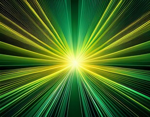 Obraz premium radial burst of green and yellow light