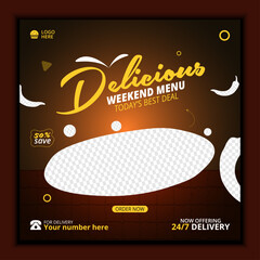 Social Media Post Design Template for Food and Restaurants