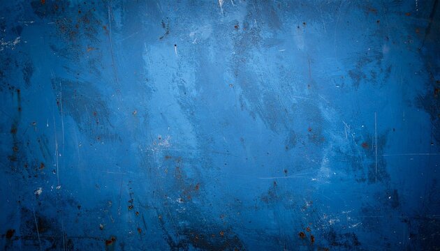 Textured blue wall with uneven paint strokes and darker patches, abstract rustic surface aesthetic.