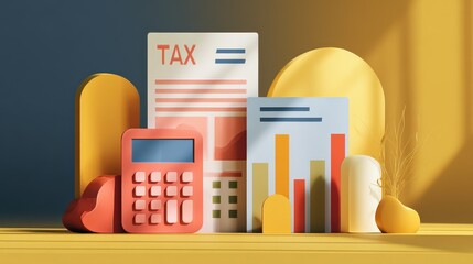 Taxable earnings calculation abstract concept vector illustrations., no logos, no brands