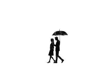 A couple sharing an umbrella on a rainy day, enjoying the intimate moment together.