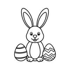easter bunny with eggs
