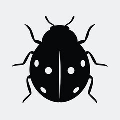 Silhouette ladybug simple graphic insect icon vector illustration