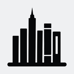 Silhouette modern city skyline architecture cityscape urban downtown vector illustration