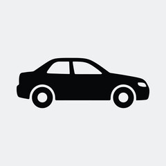 Silhouette of a car a simple black shape vector illustration