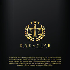 Law logo scales justice law firm logo  justice lawyer logo vector design