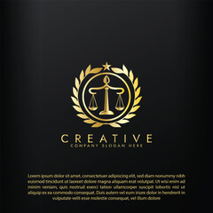 Law logo scales justice law firm logo  justice lawyer logo vector design