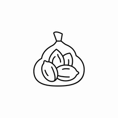 walnut sack icon sign vector