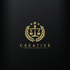Law logo scales justice law firm logo  justice lawyer logo vector design