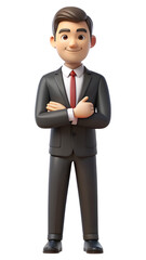 Cartoon business man in suit vector illustration for business and finance presentation marketing design