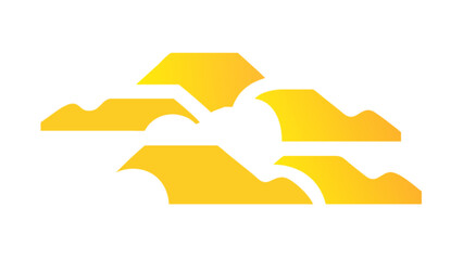 Yellow abstract cloudscape vector design element for weather forecast and sky themed graphic projects