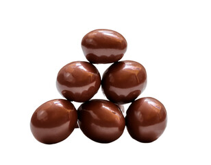 Indulgent chocolate spheres stacked in tempting pyramid formation for confectionery delight