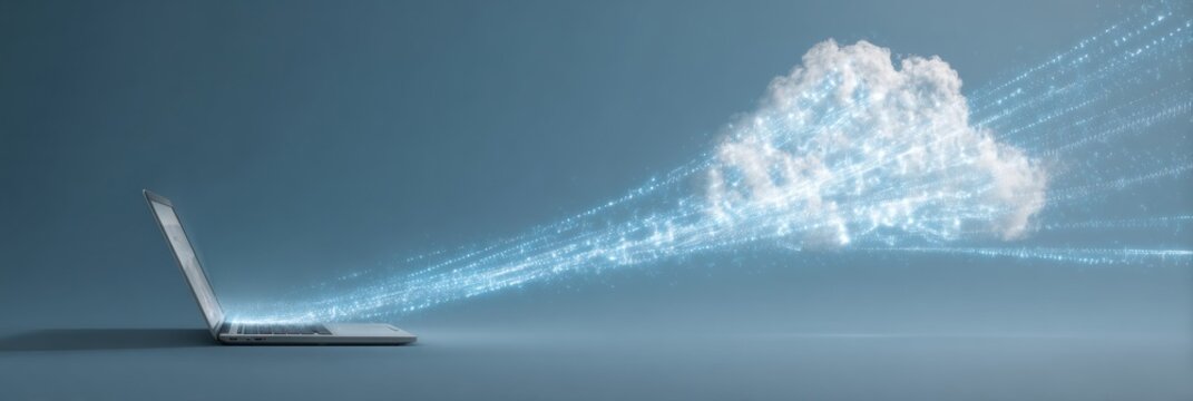 Smart Notebook Syncs Data to Cloud With Animation Trails Creating a Digital Connection in a Clear Space - Powered by Adobe