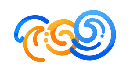 Abstract swirl logo design vector illustration graphic element branding identity company business creative 100
