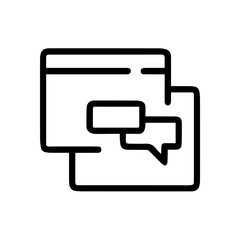 Minimalist chat window with dialogue bubbles. Represents messaging, team chats, or collaboration tools.