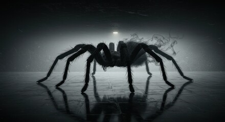 Fototapeta premium Tarantula in dark room