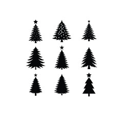 Obraz premium Christmas Tree Silhouette Bundle