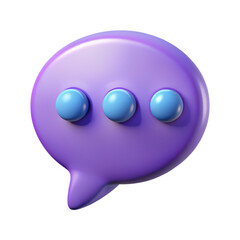 Purple speech bubble icon with dots message notification chat balloon communication symbol graphic vector art