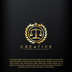 Law logo scales justice law firm logo  justice lawyer logo vector design