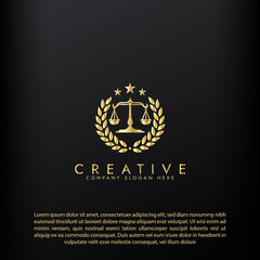 Law logo scales justice law firm logo  justice lawyer logo vector design