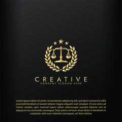 Law logo scales justice law firm logo  justice lawyer logo vector design