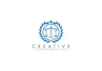 Law logo scales justice law firm logo  justice lawyer logo vector design