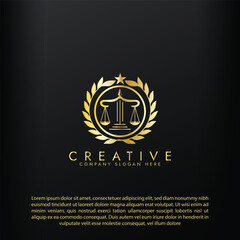 Law logo scales justice law firm logo  justice lawyer logo vector design