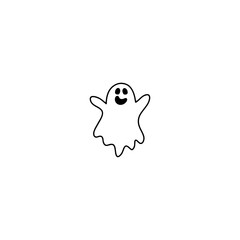 Ghost icon flat vector design.