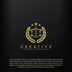 Law logo scales justice law firm logo  justice lawyer logo vector design