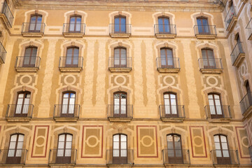 Fototapeta premium Architectural Details of a Historic Building in Barcelona