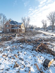 Winter Demolition Site.