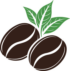 leaf and coffe icon vector illustration template design logo