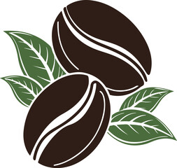 growing coffee seed logo design vector.