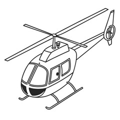 Simple Helicopter Vector – Flat Civil Aircraft Illustration
