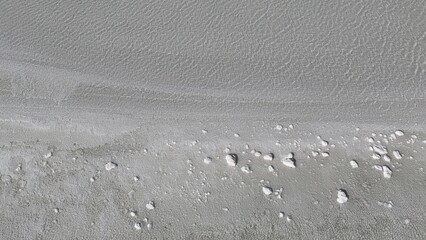 Aerial drone view of Dampier Salt Pools in Port Hedland, Western Australia