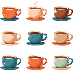 Obraz premium set of coffee cups