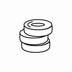 pile wheel icon sign vector