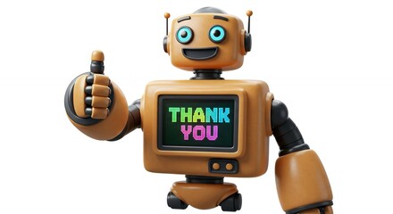 Fototapeta premium Retro robot saying thank you