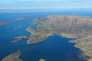 Aerial view of Lake Argyle in Kununurra, Western Australia