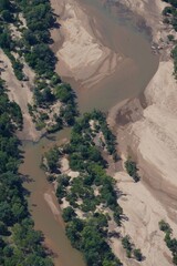 Aerial view of river in Purnululu National Park, Western Australia
